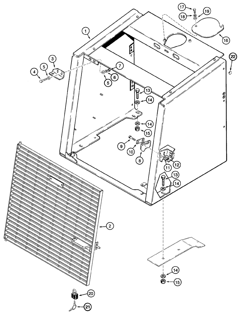 Схема запчастей Case 821C - (09-25) - GUARD, RADIATOR GRILLE (09) - CHASSIS