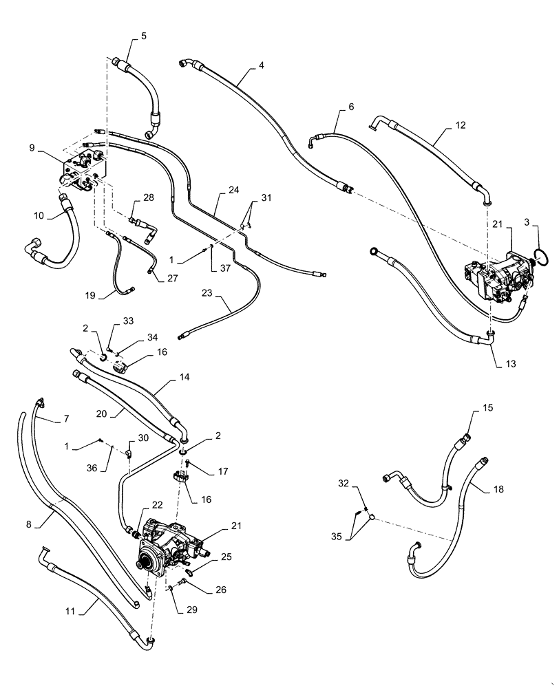 Схема запчастей Case 2050M XLT - (29.218.AO[02]) - HYDROSTATIC TRANSMISSION (29) - HYDROSTATIC DRIVE