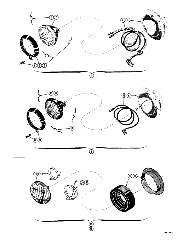 Схема запчастей Case 1000 - (086) - ELECTRIC LIGHTING (06) - ELECTRICAL SYSTEMS
