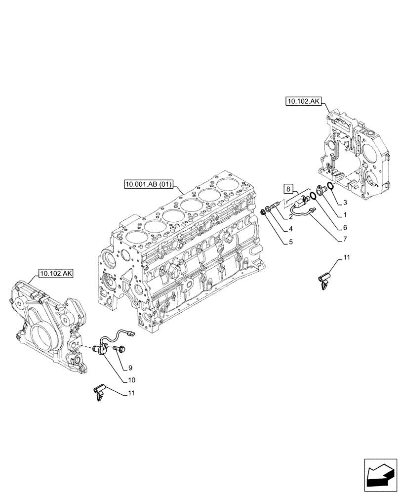 Схема запчастей Case F4HFA613K E003 - (55.015.AC) - ENGINE SPEED (55) - ELECTRICAL SYSTEMS