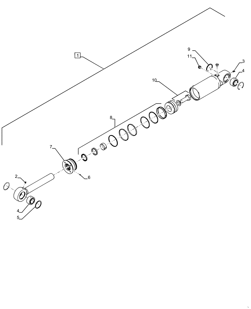 Схема запчастей Case 2050M WT/LGP - (35.741.AJ[03]) - LIFT CYLINDER 127.0 X 63.5MM (35) - HYDRAULIC SYSTEMS