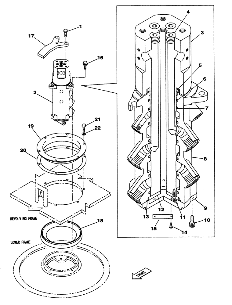 Схема запчастей Case CX350 - (07-007-01[01]) - SWING JOINT (07) - BRAKES