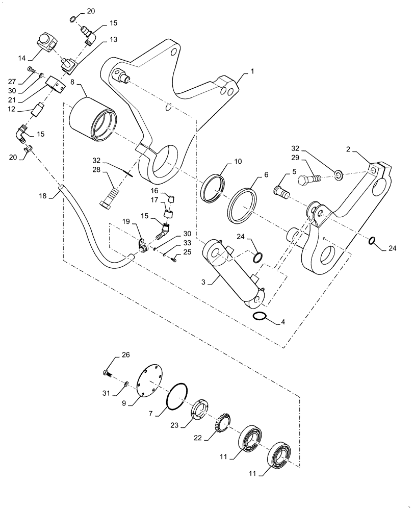 Схема запчастей Case DV209C - (39.500.AP[06]) - LEFT SIDE EDGE CUTTER ASSEMBLY (39) - FRAMES AND BALLASTING