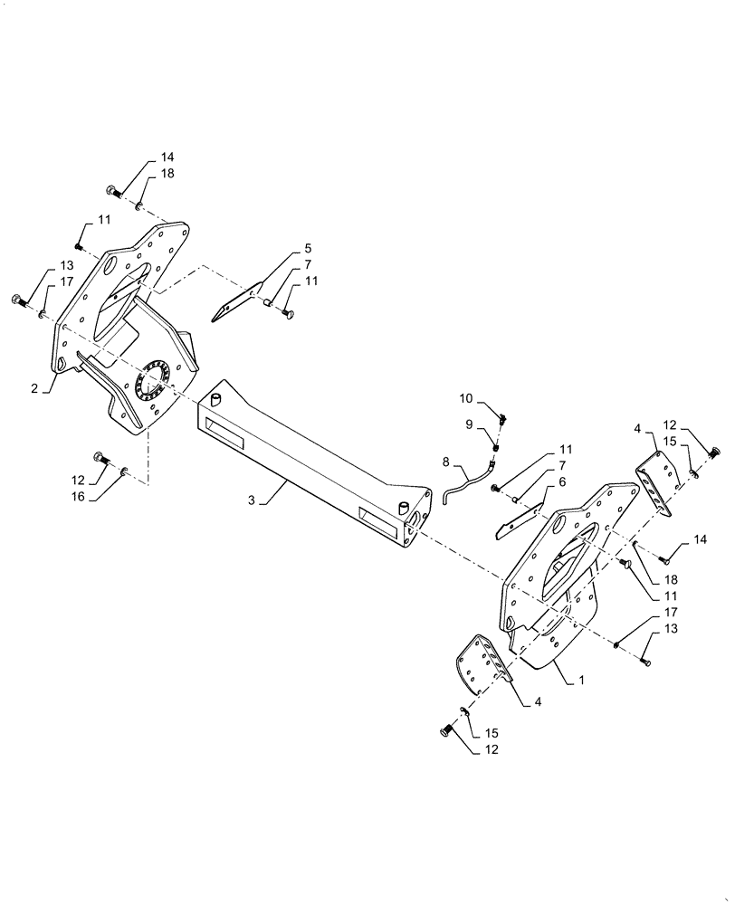 Схема запчастей Case DV209C - (39.500.AN[01]) - DRUM MOUNTING (39) - FRAMES AND BALLASTING