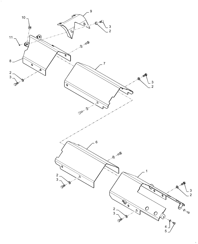 Схема запчастей Case 1650M WT/LGP - (48.130.AC[02]) - UNDERCARRIAGE COVERS RIGHT HAND (48) - TRACKS & TRACK SUSPENSION
