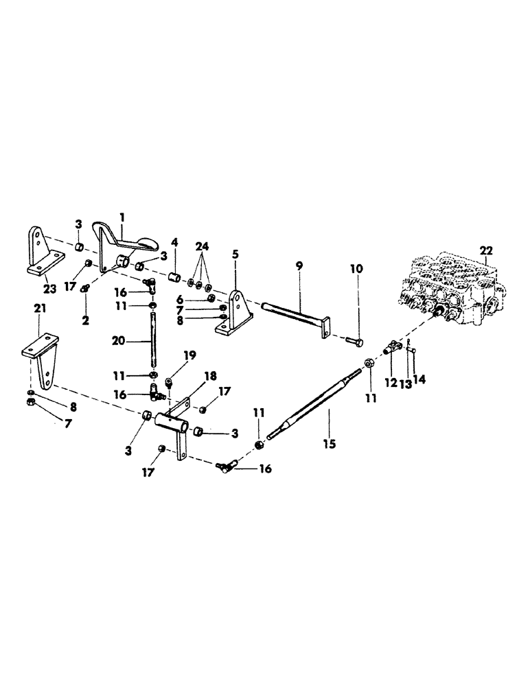 Схема запчастей Case 40YC - (075) - RIGHT TRACK PEDAL CONTROL AND LINKAGE (05) - UPPERSTRUCTURE CHASSIS