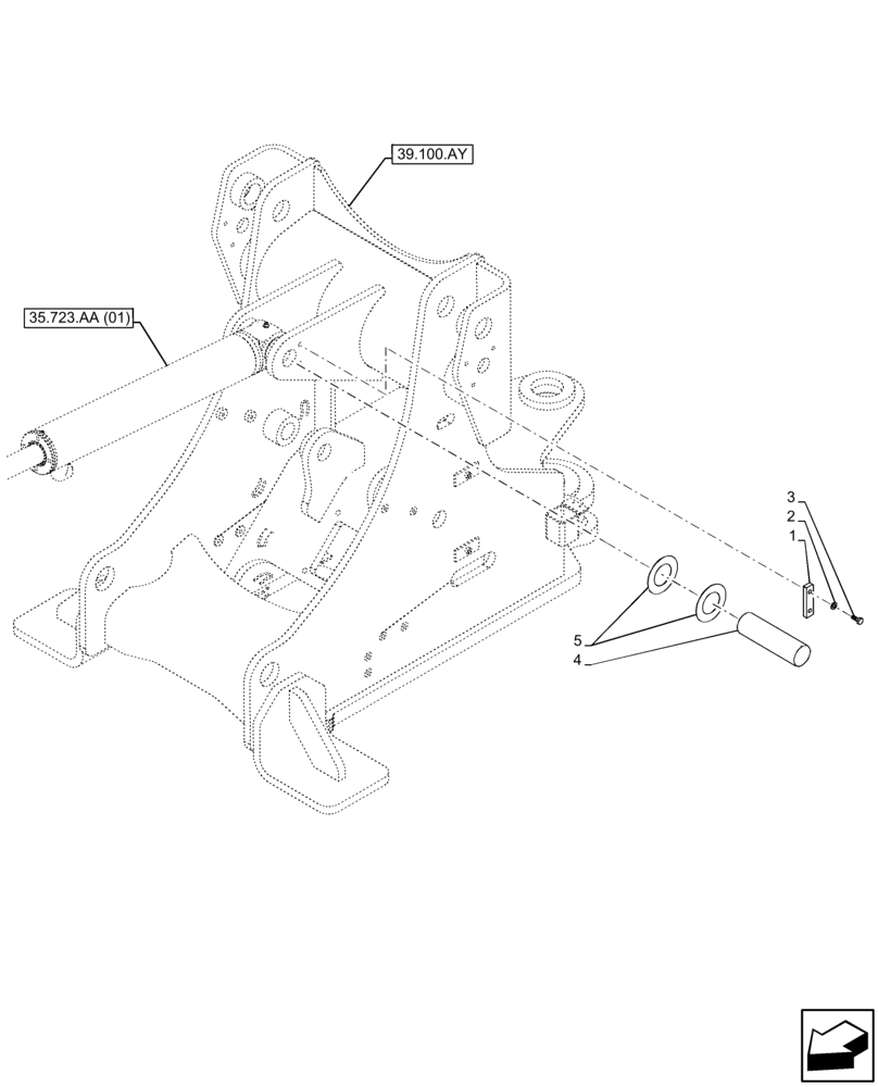 Схема запчастей Case 21F - (82.100.BG[05]) - LOADER ARM, PIN, FRONT FRAME (82) - FRONT LOADER & BUCKET