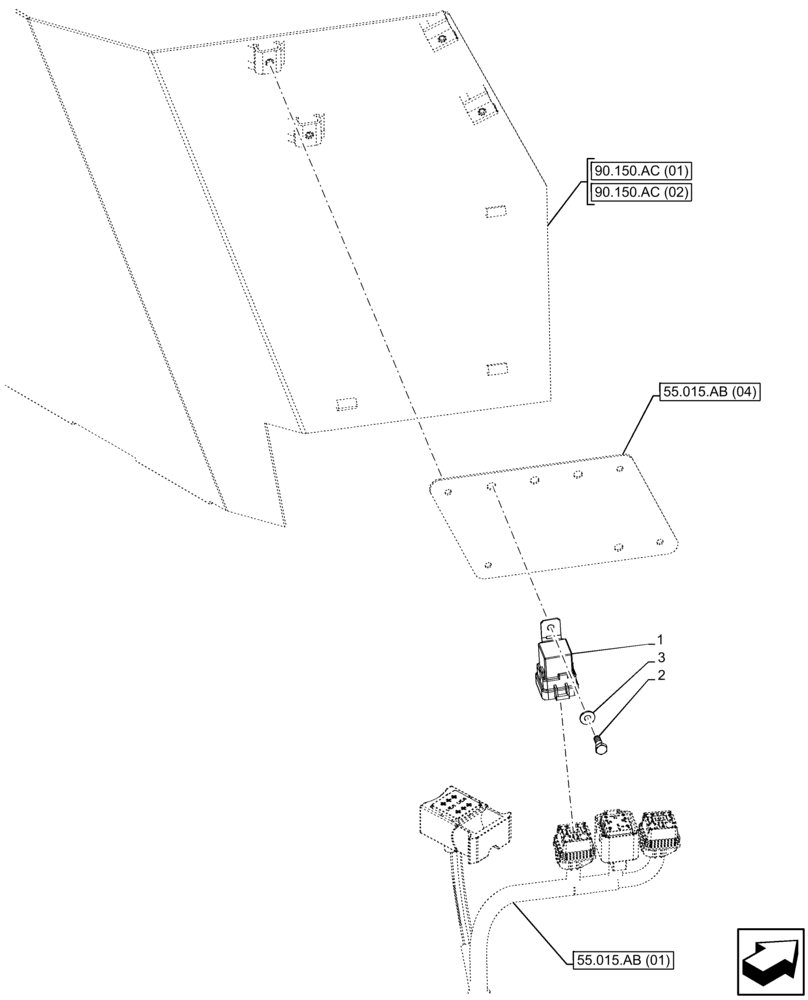 Схема запчастей Case 121F - (55.015.AJ) - ENGINE CONTROL RELAY (55) - ELECTRICAL SYSTEMS