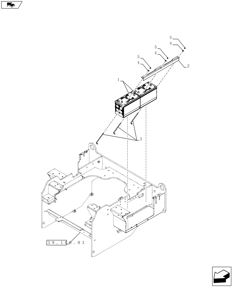 Схема запчастей Case 921F - (55.301.01) - STANDARD BATTERY INSTALLATION (55) - ELECTRICAL SYSTEMS