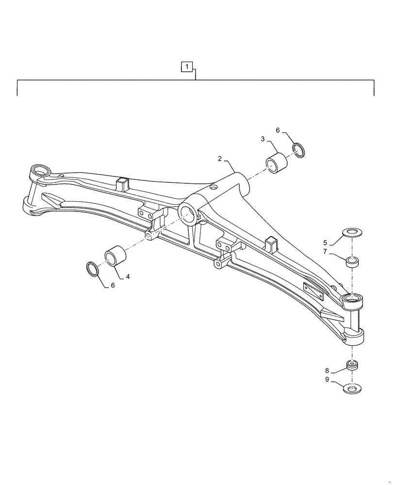 Схема запчастей Case 570N EP - (25.400.AM[02]) - FRONT AXLE HOUSING, 2WD (25) - FRONT AXLE SYSTEM
