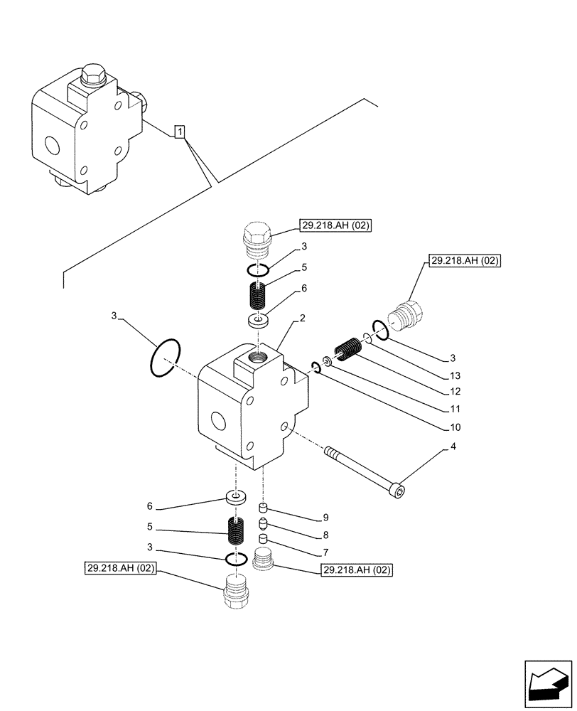 Схема запчастей Case 121F - (29.218.AH[04]) - HYDROSTATIC MOTOR, COMPONENTS (29) - HYDROSTATIC DRIVE