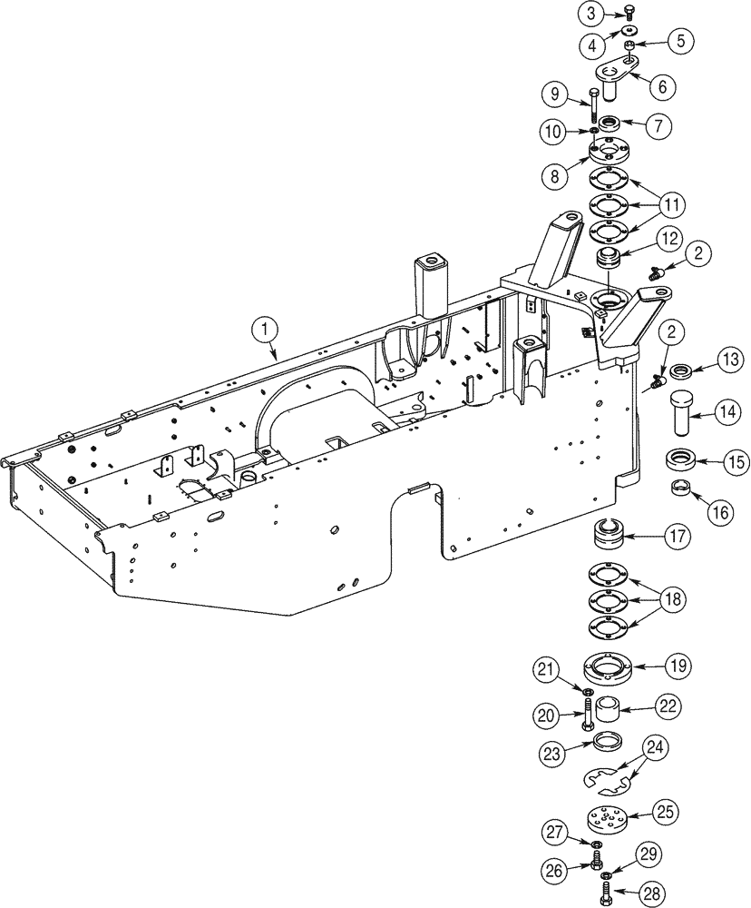 Схема запчастей Case 921C - (09-07) - FRAME, REAR - PIVOT (09) - CHASSIS