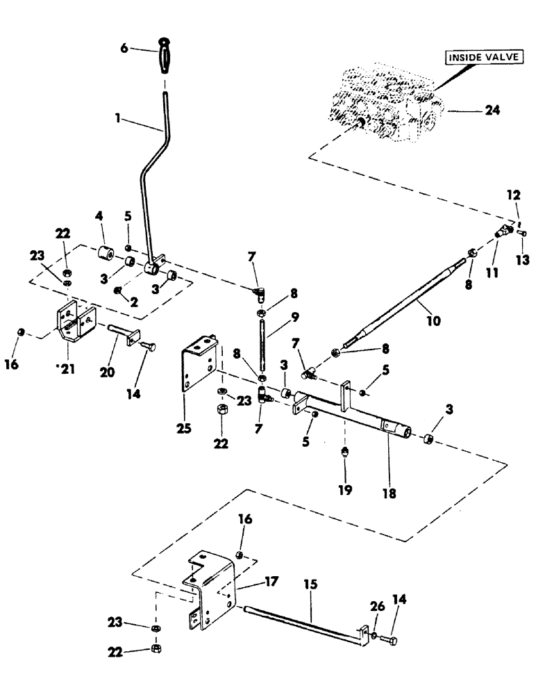 Схема запчастей Case 40BLC - (088) - CROWD CONTROL AND LINKAGE (05) - UPPERSTRUCTURE CHASSIS