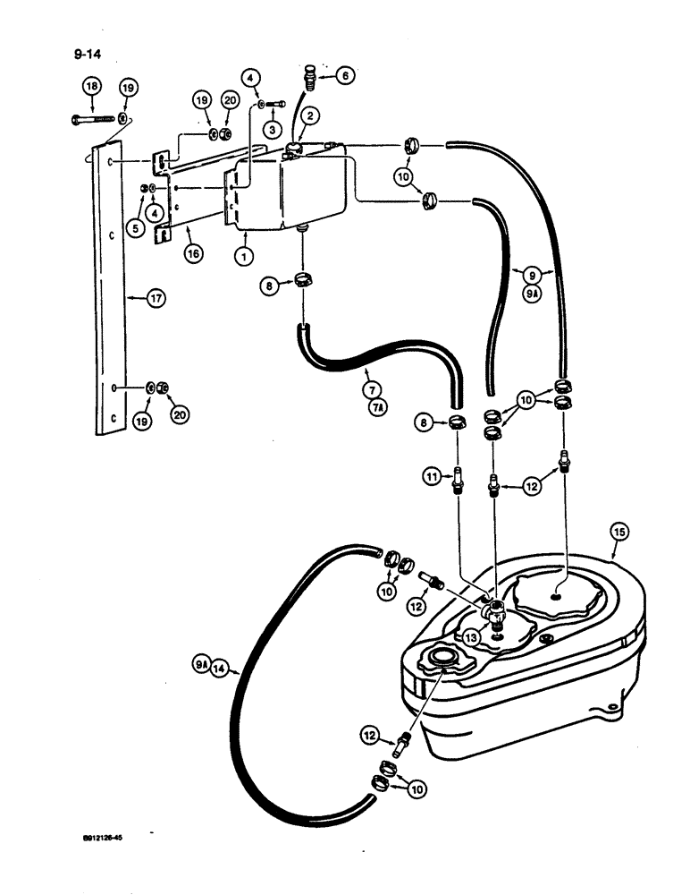 Схема запчастей Case 1187C - (9-14) - SWING GEARBOX LUBRICATION SYSTEM (09) - CHASSIS