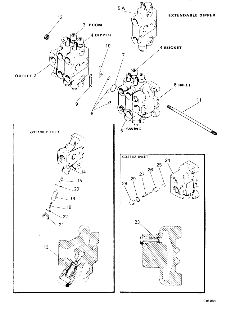 Схема запчастей Case 580F - (213A) - BACKHOE CONTROL VALVE (35) - HYDRAULIC SYSTEMS