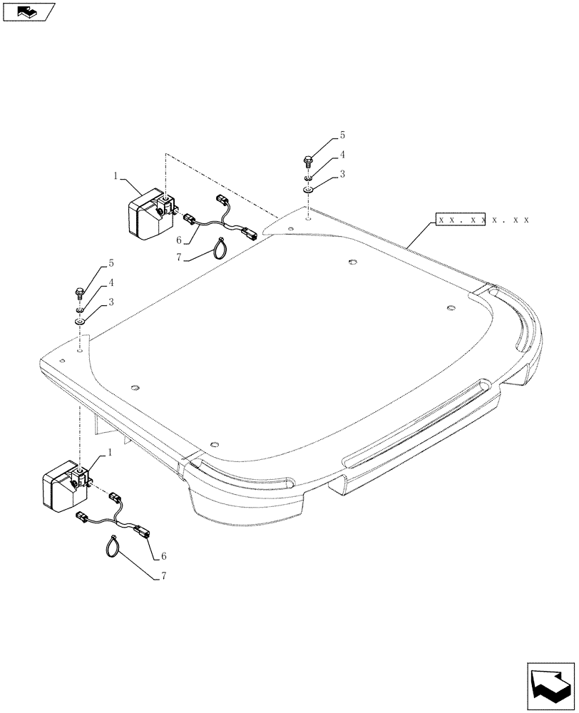 Схема запчастей Case 921F - (55.404.06) - WORK LIGHT, HIGH OUTPUT (55) - ELECTRICAL SYSTEMS