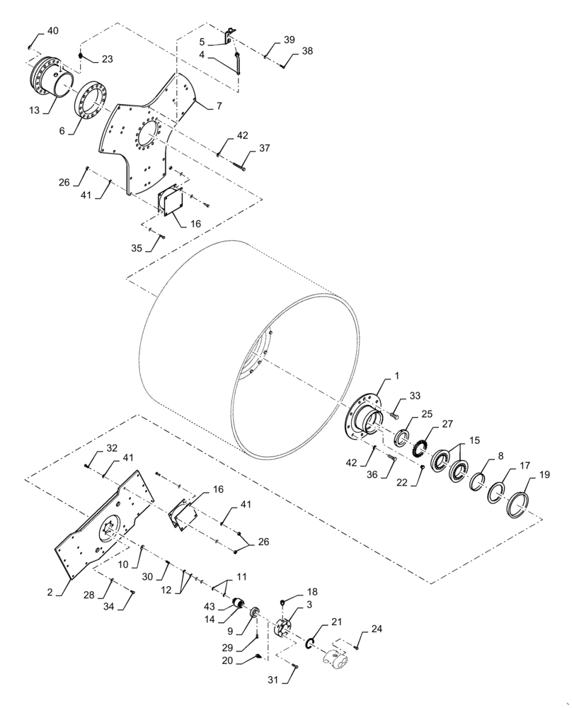 Схема запчастей Case DV209C - (44.160.AB[02]) - DRUM DRIVE ASSEMBLY 209 (44) - WHEELS