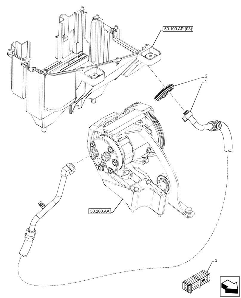 Схема запчастей Case 221F - (50.200.BY) - VAR - 734506 - AIR CONDITIONER, LINE (50) - CAB CLIMATE CONTROL