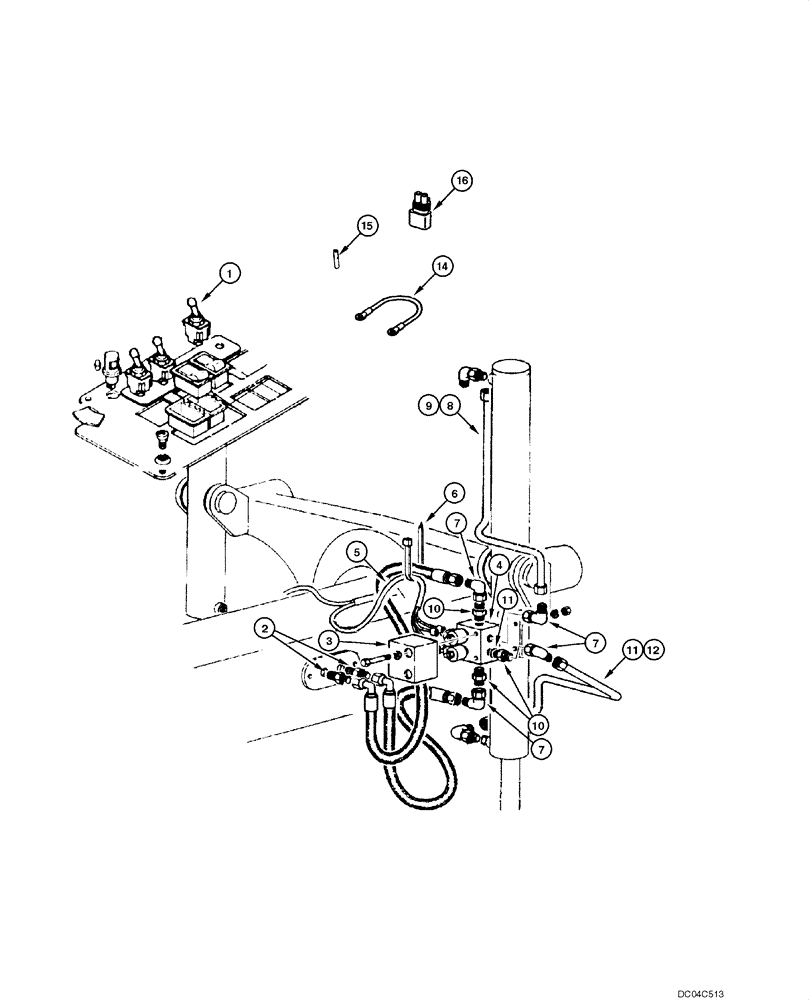 Схема запчастей Case 845 - (08.15[00]) - BLADE HYDRAULIC CIRCUIT - FLOAT (08) - HYDRAULICS