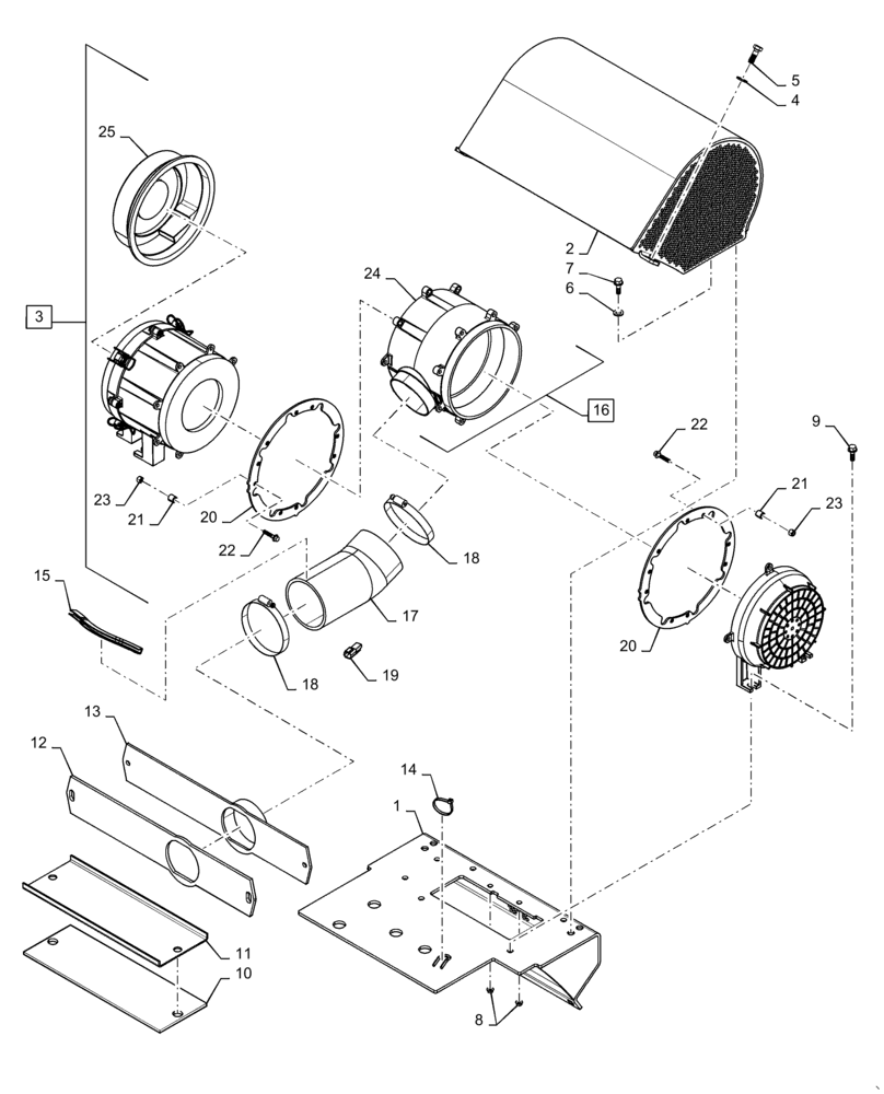 Схема запчастей Case 1150M WT - (50.104.010) - VAR - 784648 - CAB FILTER, ASSY (90) - PLATFORM, CAB, BODYWORK AND DECALS