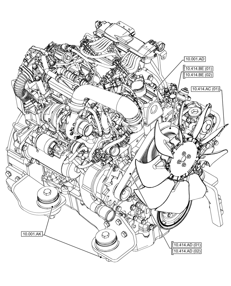 Схема запчастей Case 321F - (10.000.00[01]) - SECTION INDEX - ENGINE (10) - ENGINE