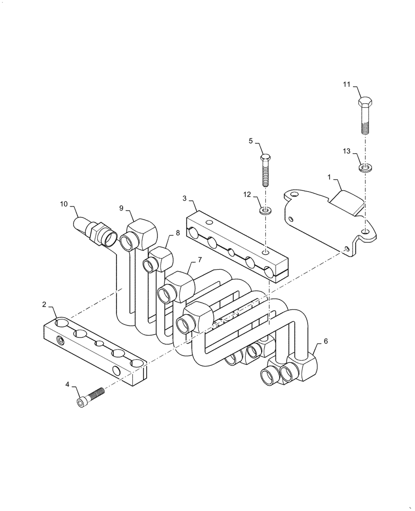 Схема запчастей Case DV210D - (41.200.AO[03]) - HYDRAULIC LINE MOUNTING (41) - STEERING