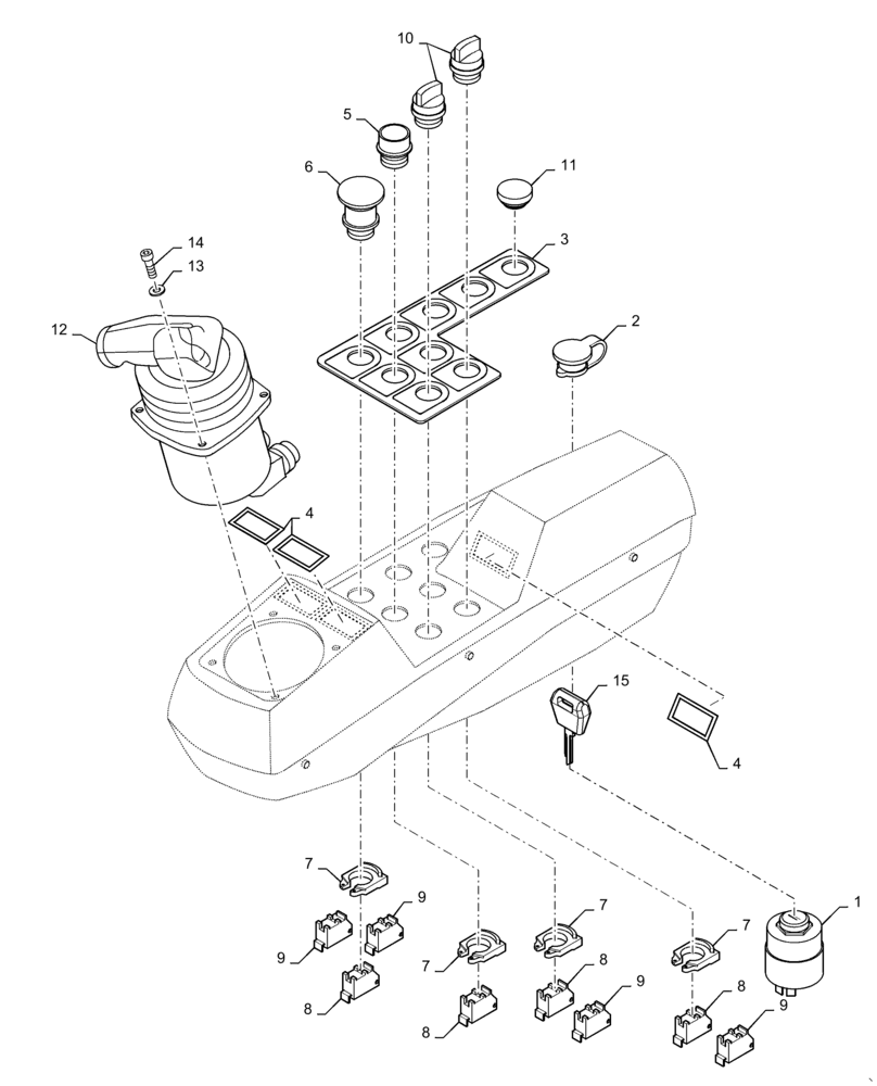 Схема запчастей Case DV210C - (55.512.CS[02]) - CONTROL PANEL RIGHT SIDE (55) - ELECTRICAL SYSTEMS