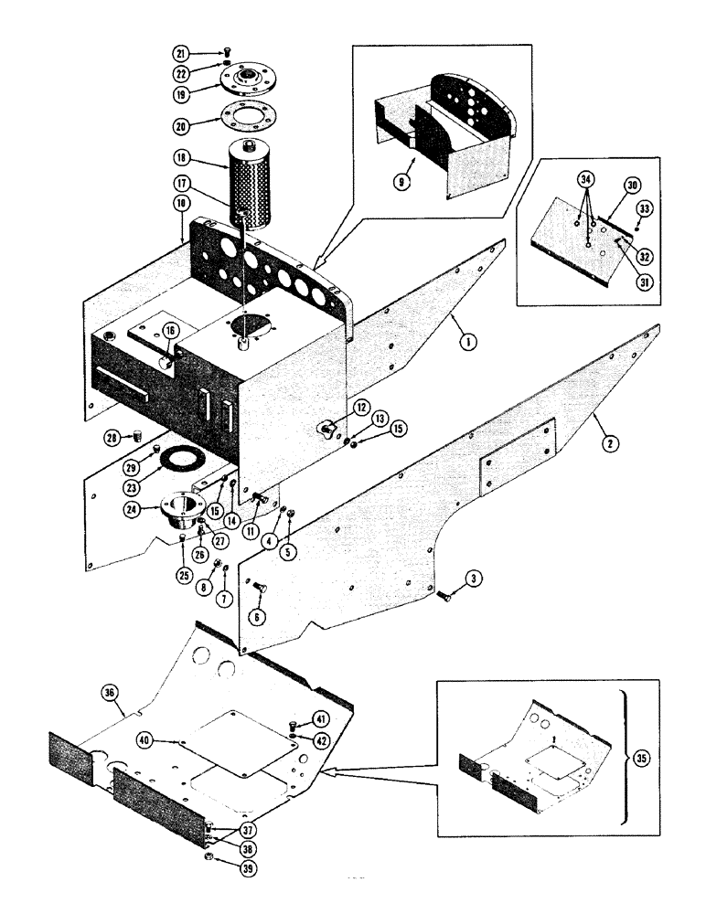 Схема запчастей Case 600 - (124) - BODY INSTALLATION, SIDE PLATES, FENDERS, COWL & DASH, FLOOR PLATE (05) - UPPERSTRUCTURE CHASSIS