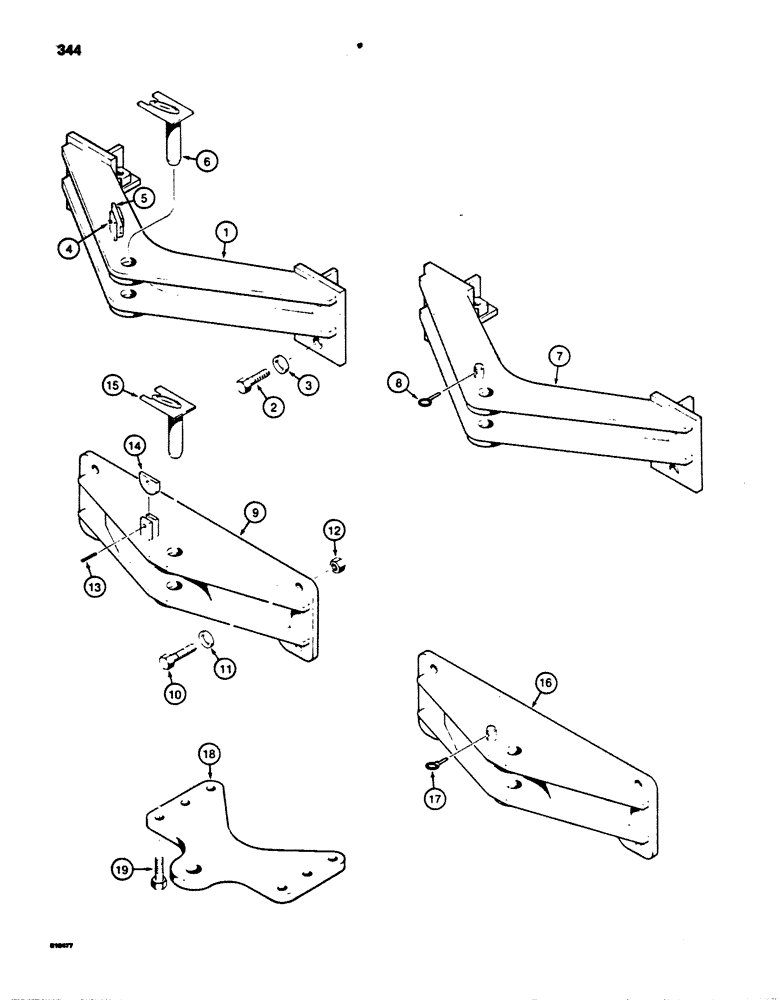 Схема запчастей Case 850B - (344) - DRAWBARS, NO REAR EQUIPMENT (05) - UPPERSTRUCTURE CHASSIS
