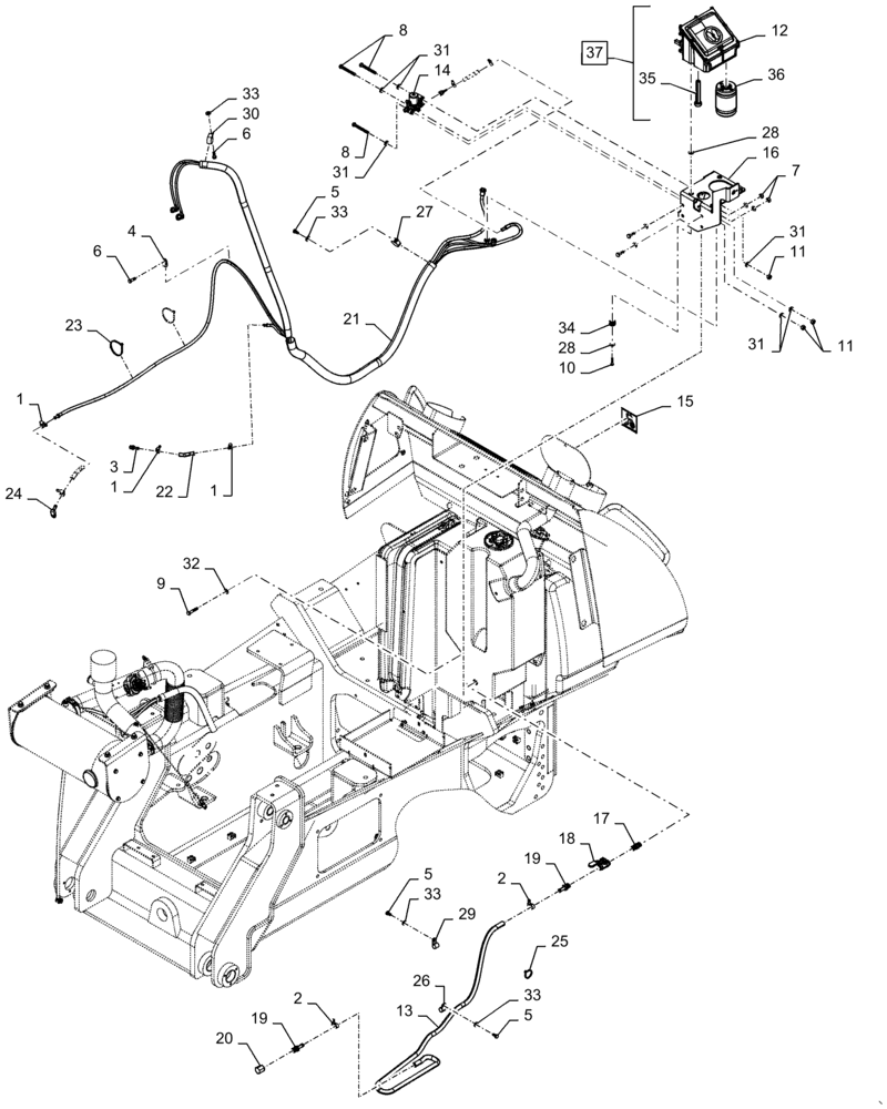 Схема запчастей Case 1650M WT/LGP - (10.400.BI[02]) - DEF TANK (10) - ENGINE