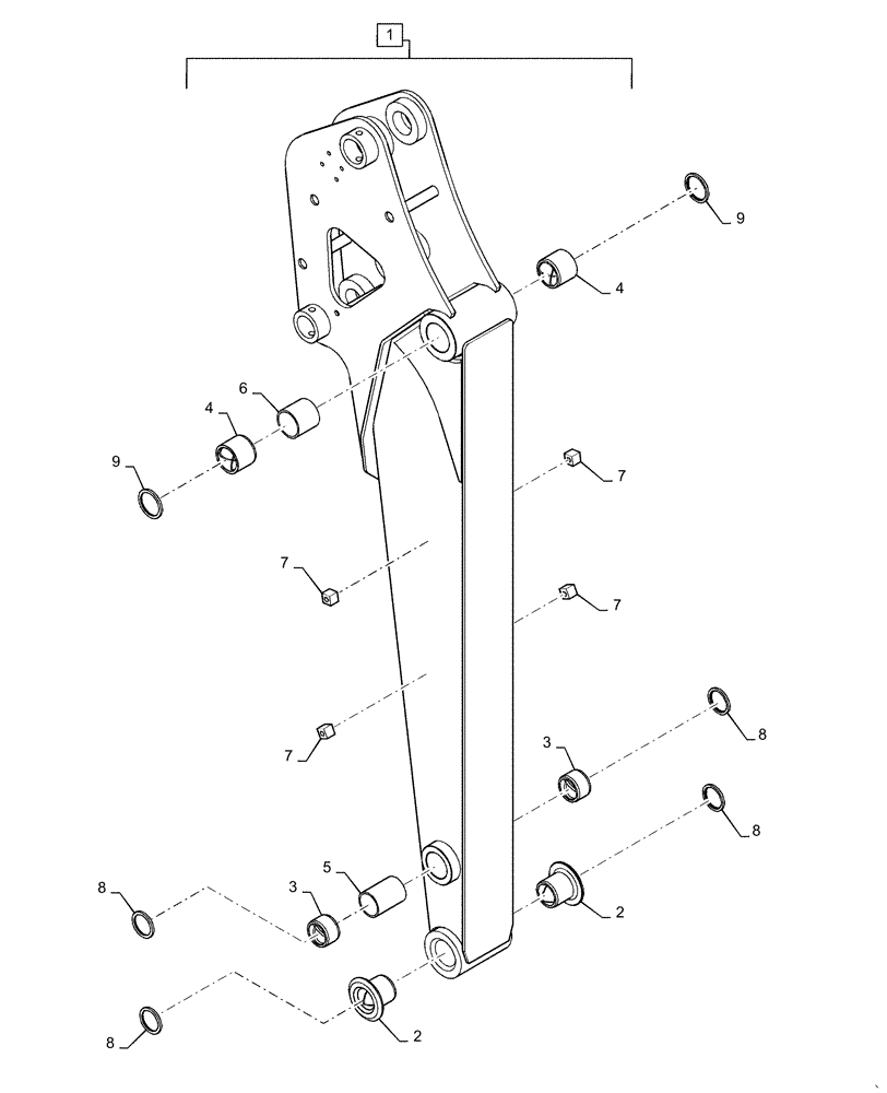 Схема запчастей Case CX36B - (84.912.AA[01]) - ARM, 1.37M (84) - BOOMS, DIPPERS & BUCKETS