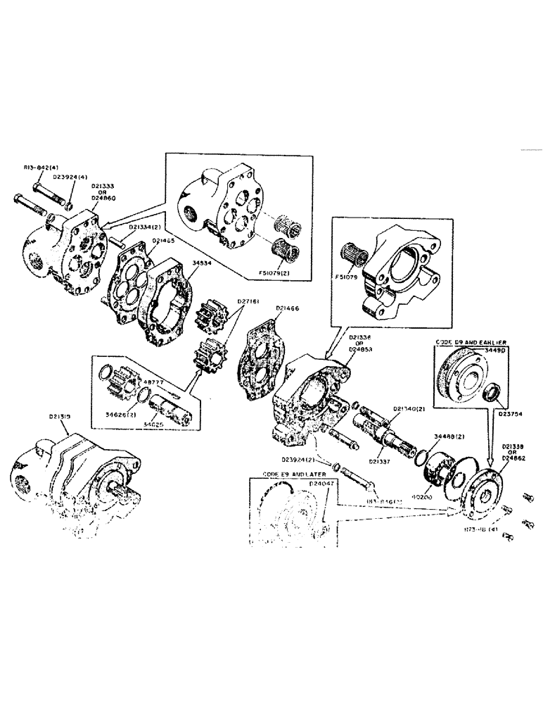 Схема запчастей Case 310 - (66) - D21319 HYDRAULIC PUMP (19 G.P.M.) 