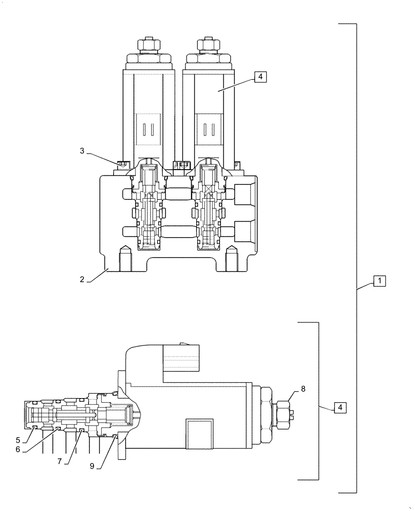 Схема запчастей Case CX31B - (35.359.AE[20]) - VALVE, ASSY, SOLENOID, NIBBLER & BREAKER (35) - HYDRAULIC SYSTEMS