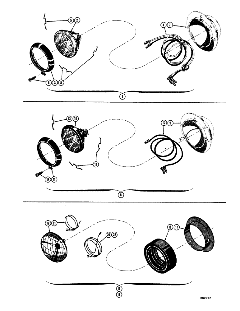 Схема запчастей Case 800 - (076) - ELECTRIC LIGHTING (06) - ELECTRICAL SYSTEMS