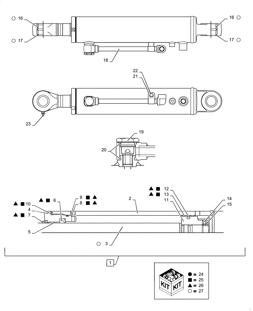 Схема запчастей Case CX31B - (35.741.AC[02]) - CYLINDER, ANGLE, ASSY (35) - HYDRAULIC SYSTEMS