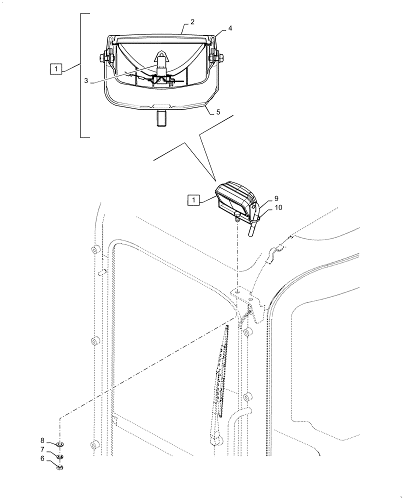 Схема запчастей Case CX31B - (55.514.AB) - LIGHT INSTALL - CAB (55) - ELECTRICAL SYSTEMS