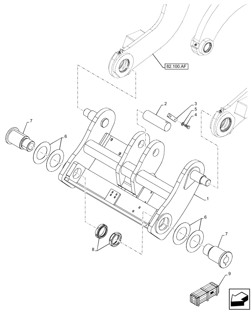 Схема запчастей Case 321F - (82.300.AX[03]) - VAR - 734517 - QUICK COUPLER (82) - FRONT LOADER & BUCKET
