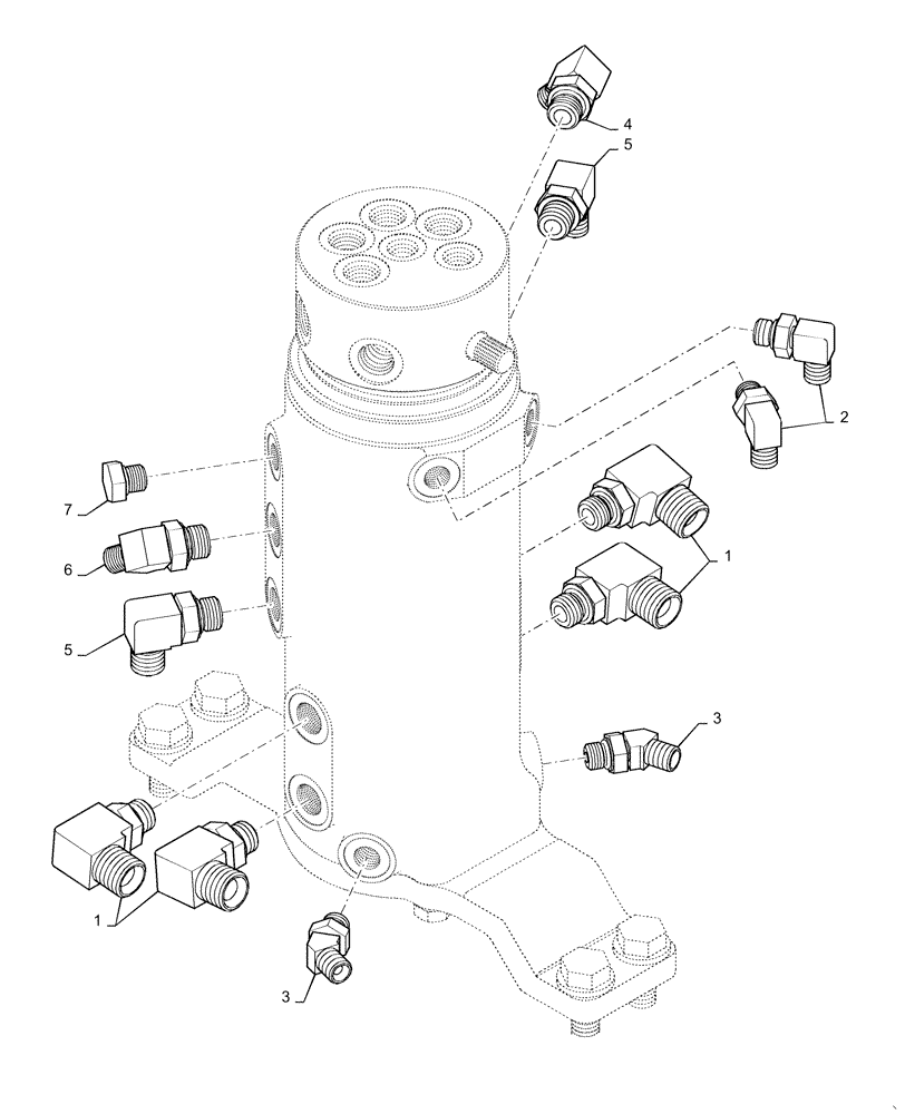 Схема запчастей Case CX31B - (35.354.AF[04]) - HYD. LINE, SWIVEL, ANGLE DOZER (35) - HYDRAULIC SYSTEMS