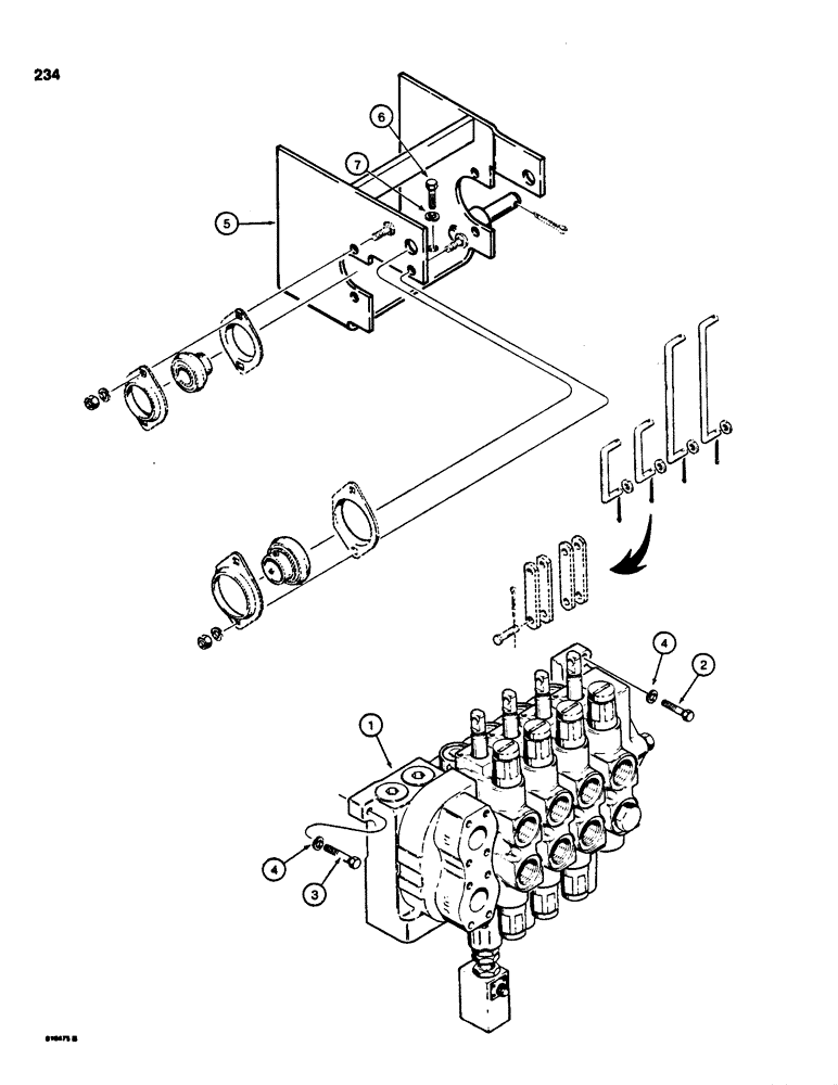 Схема запчастей Case 850C - (234) - EQUIPMENT CONTROL VALVE MOUNTING (07) - HYDRAULIC SYSTEM