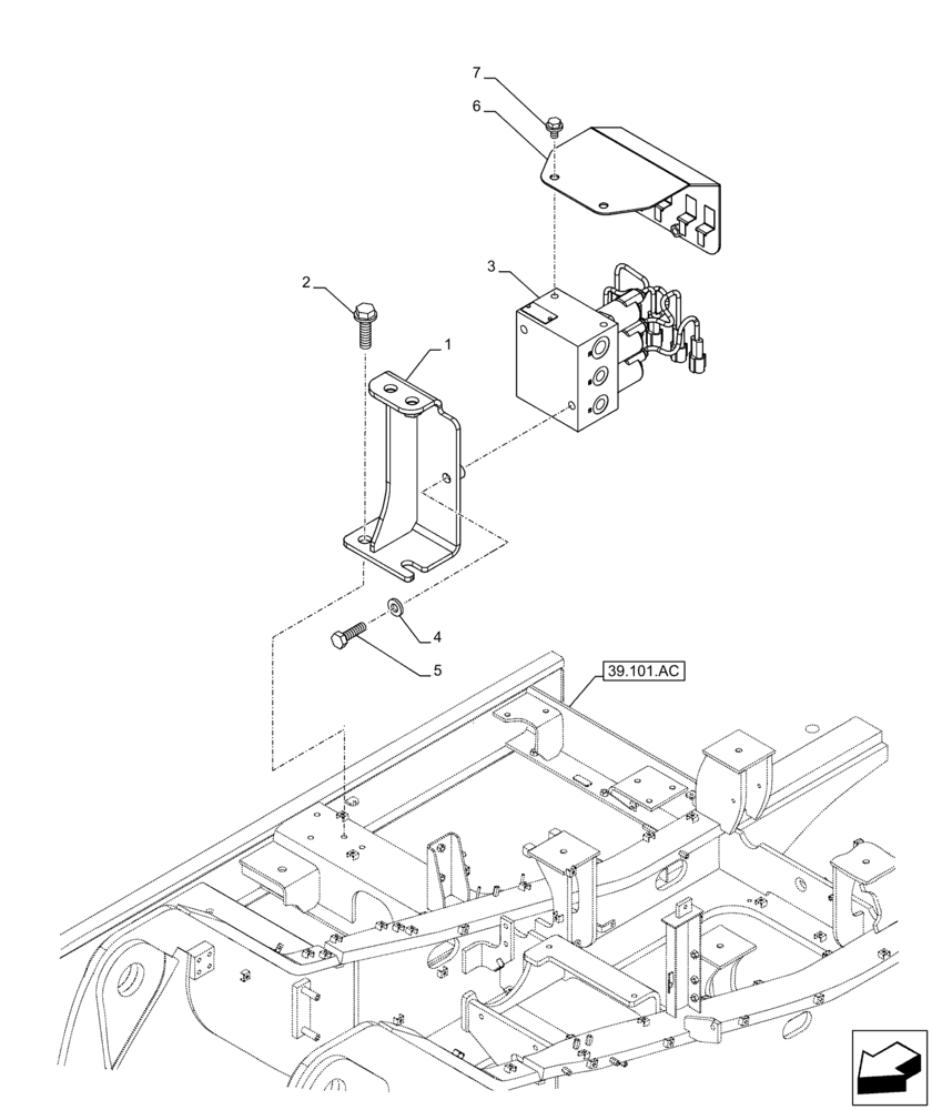 Схема запчастей Case CX250D LC - (35.357.AG) - PILOT VALVE, SOLENOID, BLOCK (35) - HYDRAULIC SYSTEMS