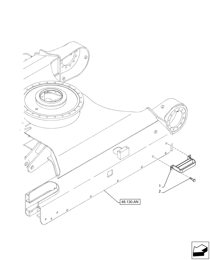 Схема запчастей Case CX250D LC - (90.118.BX[02]) - VAR - 956000 - STEP (L=800MM) (90) - PLATFORM, CAB, BODYWORK AND DECALS