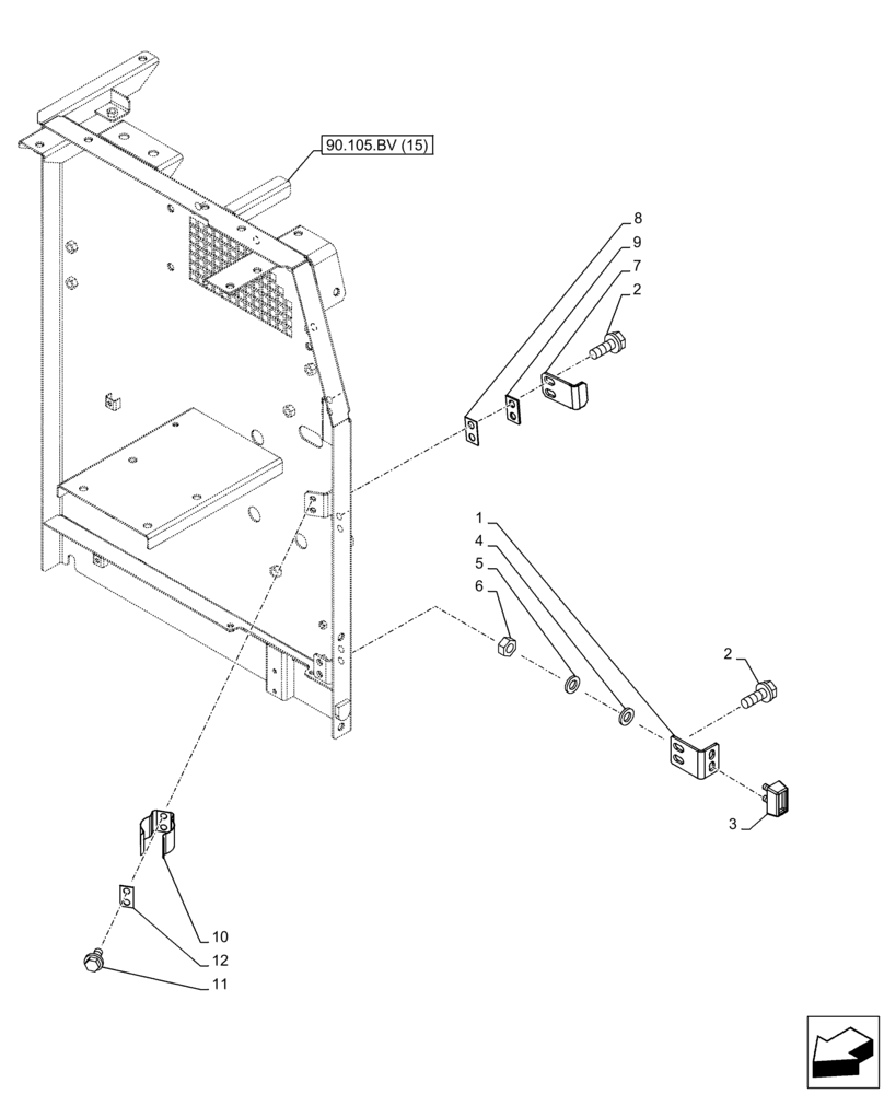 Схема запчастей Case CX250D LC LR - (90.105.BV[16]) - VAR - 481027 - HOUSING & COVERS, TROPICAL COOLING PACKAGE (90) - PLATFORM, CAB, BODYWORK AND DECALS