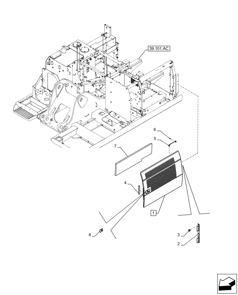 Схема запчастей Case CX250D LC - (90.105.CO[04]) - VAR - 481027 - SIDE DOOR, TROPICAL COOLING PACKAGE (90) - PLATFORM, CAB, BODYWORK AND DECALS