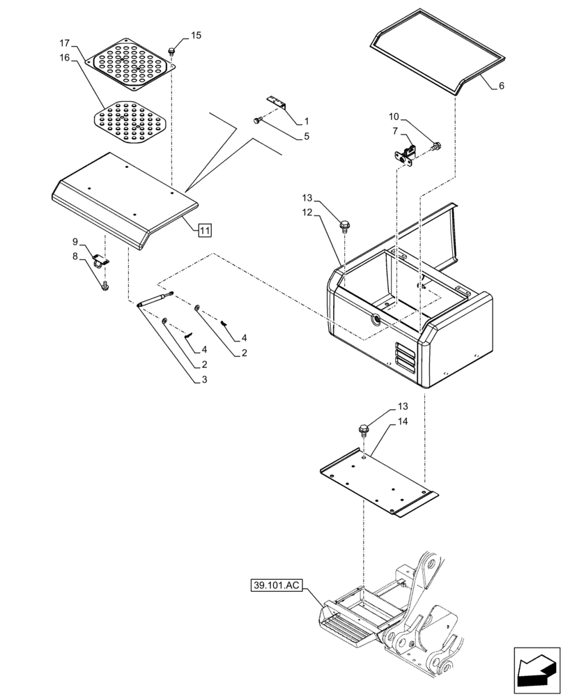 Схема запчастей Case CX250D LC - (90.105.CF[02]) - VAR - 481027 - HOOD, FUEL TRANSFER PUMP, TROPICAL COOLING PACKAGE (90) - PLATFORM, CAB, BODYWORK AND DECALS