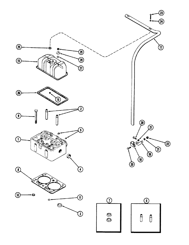 Схема запчастей Case 680CK - (042) - CYLINDER HEAD AND COVER, (251) SPARK IGNITION ENGINE, SEE (10) - ENGINE