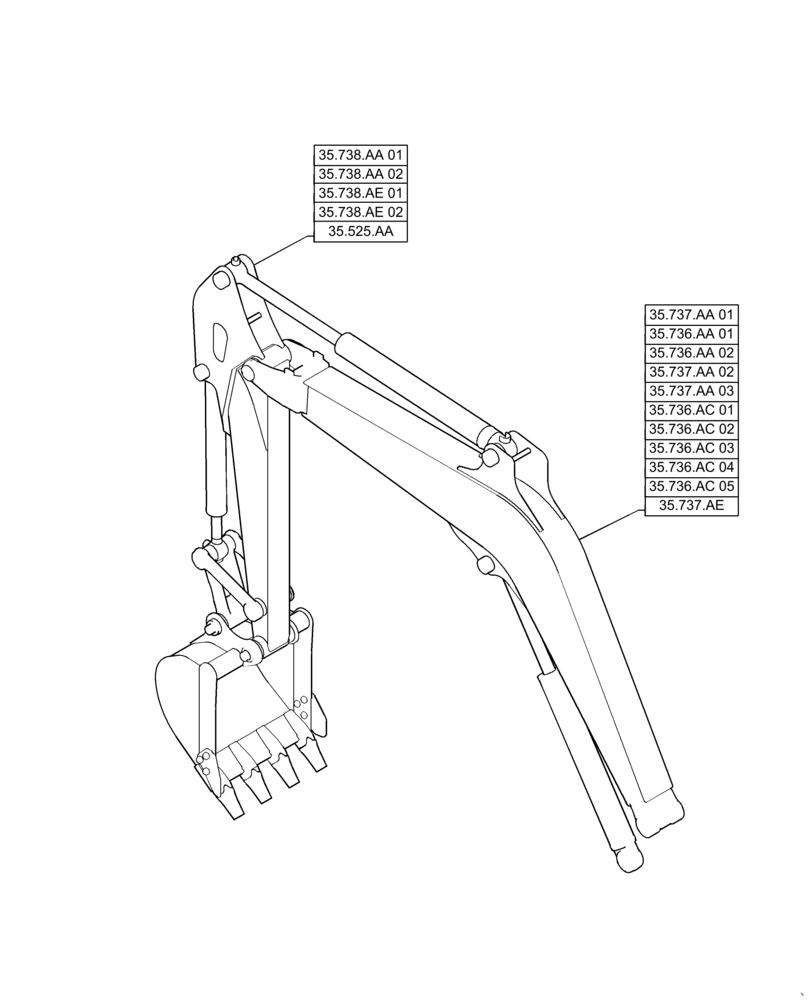 Схема запчастей Case CX31B - (35.000.00[04]) - SECTION INDEX - HYDRAULIC SYSTEMS (35) - HYDRAULIC SYSTEMS