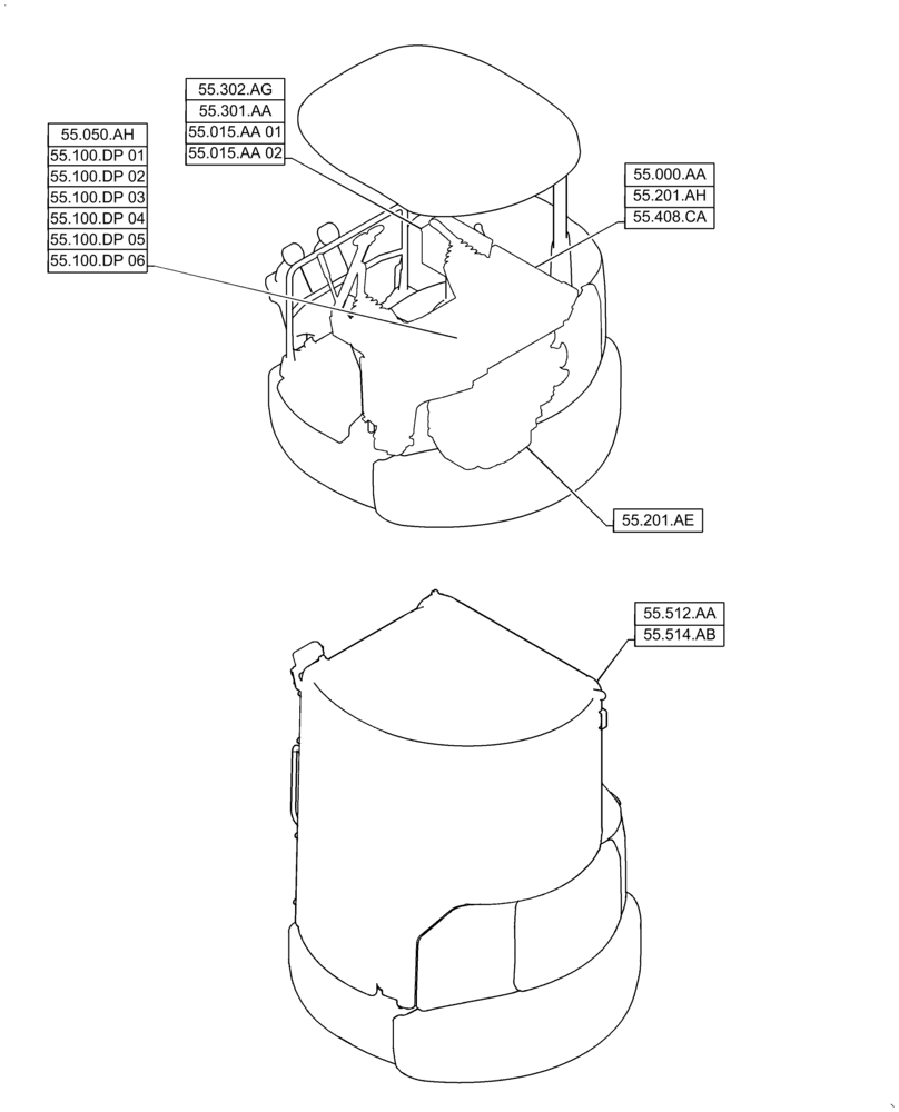 Схема запчастей Case CX36B - (55.000.00[01]) - SECTION INDEX - ELECTRICAL SYSTEMS (55) - ELECTRICAL SYSTEMS
