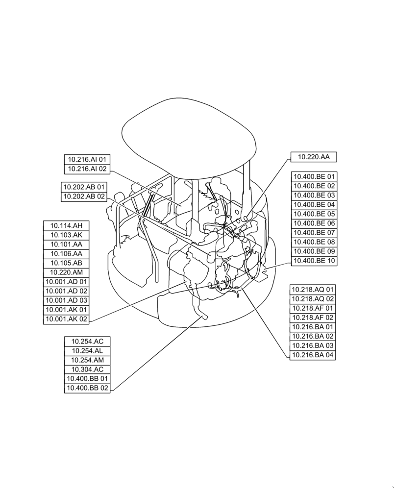 Схема запчастей Case CX36B - (10.000.00) - SECTION INDEX - ENGINE (10) - ENGINE