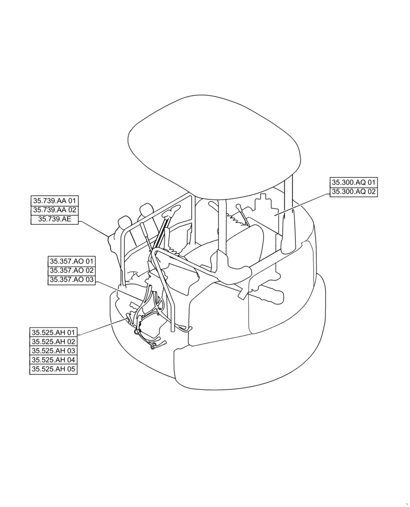 Схема запчастей Case CX31B - (35.000.00[01]) - SECTION INDEX - HYDRAULIC SYSTEMS (35) - HYDRAULIC SYSTEMS