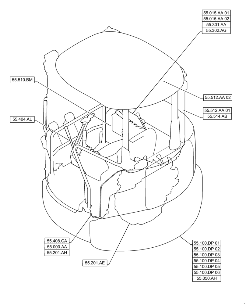 Схема запчастей Case CX31B - (55.000.00[01]) - SECTION INDEX - ELECTRICAL SYSTEMS (55) - ELECTRICAL SYSTEMS